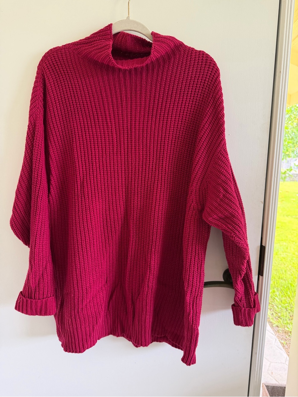 American Eagle oversize knit mock neck sweater fall back to school holidays